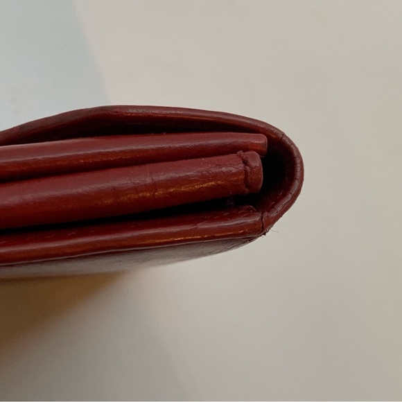 VTG Coach Red Leather Coin Pouch Geometric Envelope Expandable RESTORED 90s Y2K - Picture 7 of 16